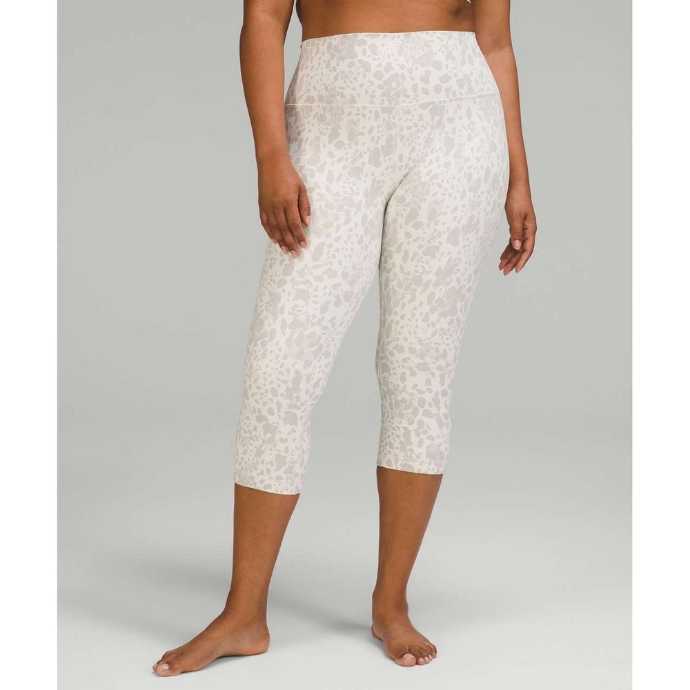 NWT Lululemon Align High-Rise Crop 21" Cheetah Camo Antique White Multi Size 12